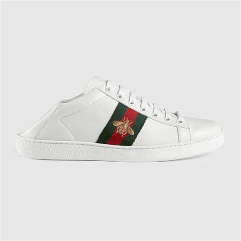 gucci ace embroidered collapsible heel leather sneakers|gucci ace sneakers price increase.